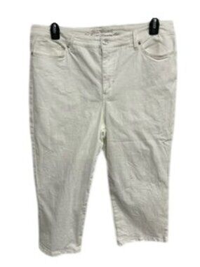 Gloria Vanderbilt 16 White Stretch Slimming Denim Capri Clean Girl Minimalist